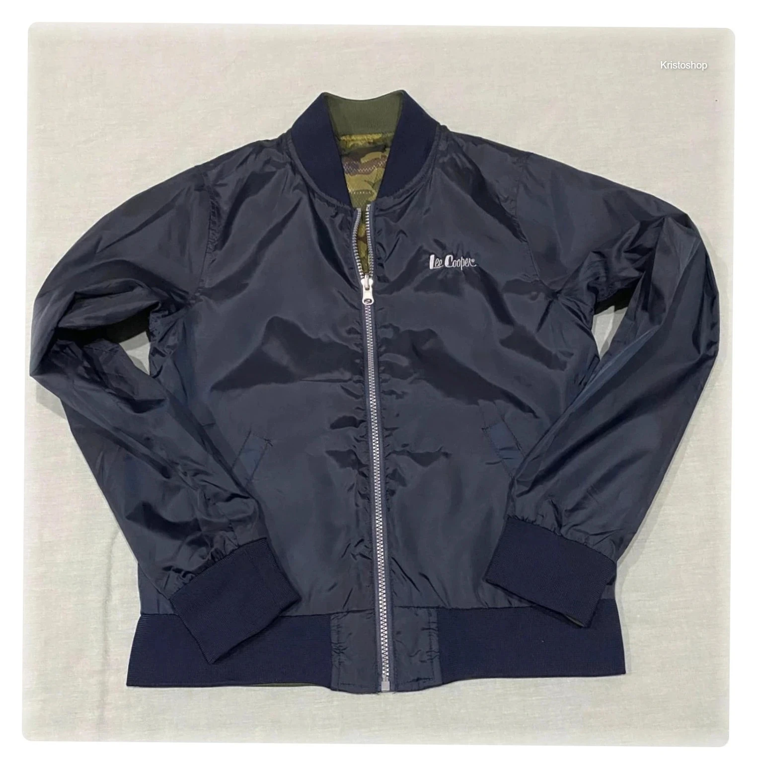 Chaqueta 2-en-1 Lee Cooper Reversible negra y camuflaje Fullzip Crewneck Talla XS – photo 12